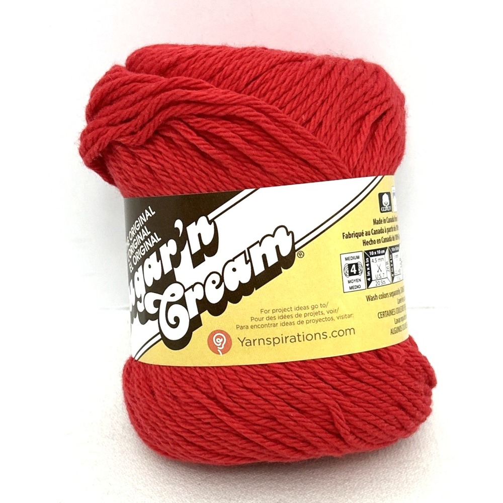 Lily Sugar 'n Cream 100% Cotton Yarn Red #00095 Arts & Crafts DIY Knitting
